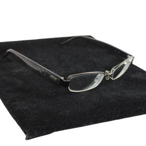 Coach Petite Laverne (247) Dark Gunmetal Signature “C” Half Rimless Eyeg…